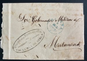1869 Spanish Colonies Letter Piece  cover to Matanzas