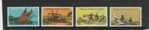 PAPUA NEW GUINEA #406-409 1975 CANOES MINT VF LH O.G