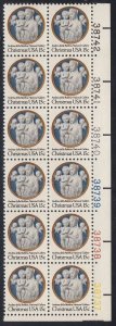 Scott 1768 MNH LR Plate Block of 12 -  Christmas 1978