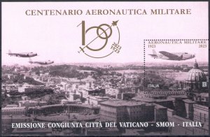 2023 Italy Centenary Air Force - Sheet - New, Joint Issue with Vatican and Smom