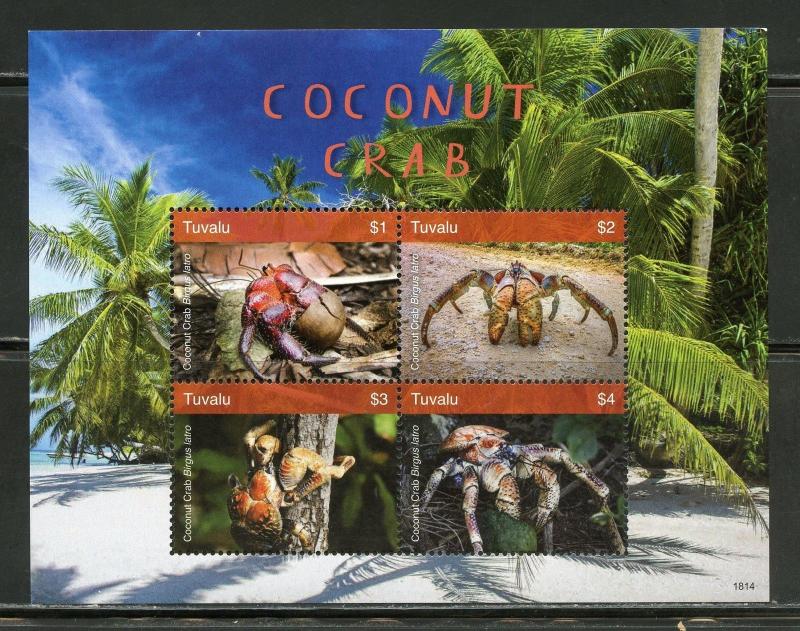 TUVALU  2018 COCONUT CRAB  SHEET  MINT NH 