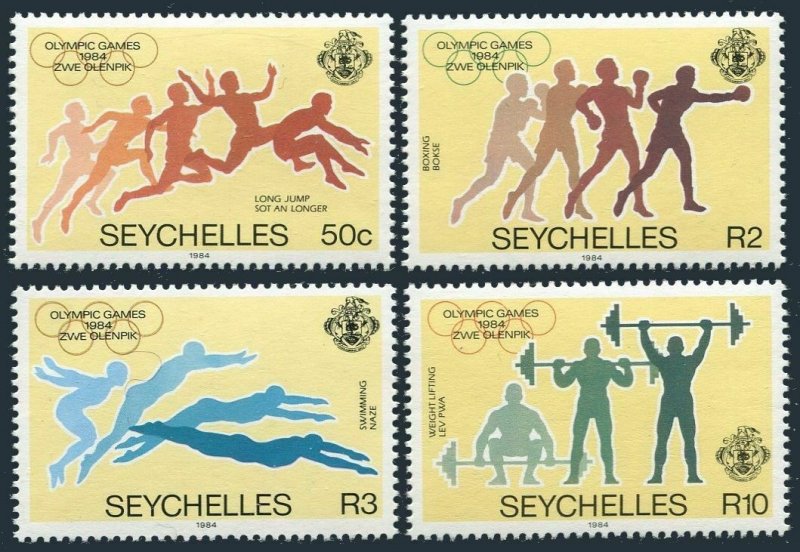 Seychelles 547-550,550a,MNH.Michel 563-566,Bl.24 Olympics Los Angeles-1984. 