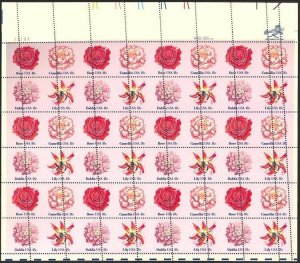 1879a, 18c Flower Issue - LARGE MISPERFORATION SHIFT - RARE COMPLETE SHEET OF 48