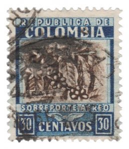 COLOMBIA AIRMAIL STAMP 1932 - 39. SCOTT # C102. USED. # 3