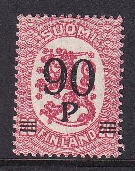 Finland  #125  MNH  1921  Arms  surcharged   90p on 20p