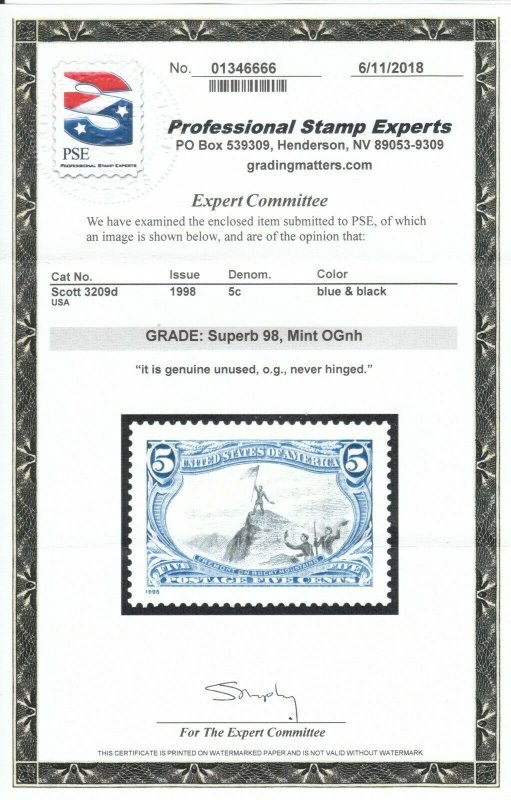 MOstamps - US #3209d Mint OG NH Grade Superb 98 with PSE Cert - Lot # MO-1821