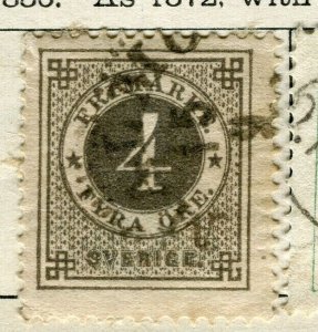 SWEDEN; 1886 early classic 'ore' issue fine used 4ore. value
