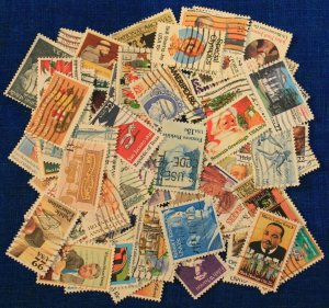USA 100 DIFFERENT COMMEMORATIVE STAMPS 