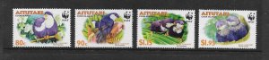 BIRDS - AITUTAKI #533-6 WWF-BLUE LORIKEET MNH