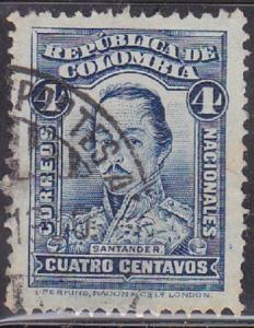 Colombia 1926 SC #400 Santander Stamp 4c Used.