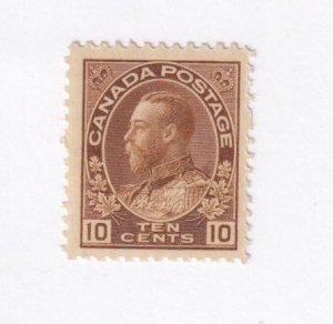 CANADA # 118 VF-MNH KGV 10cts BISTRE BROWN ADMIRAL CAT VALUE $180 KIMSS30