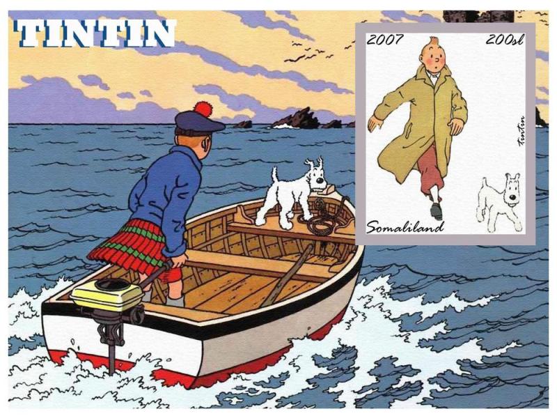 SOMALILAND SHEET IMPERF ANIMATION TINTIN