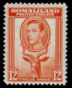 SOMALILAND PROTECTORATE GVI SG100, 12a red-orange, M MINT. Cat £20.