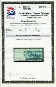 US SCOTT #981, Mint-Sup-OG-NH Graded 98 PSE Certificate SMQ $60 (DFP 1/9/20) 