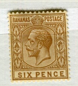 BAHAMAS; 1912 early GV issue fine Mint hinged Shade of 6d. value