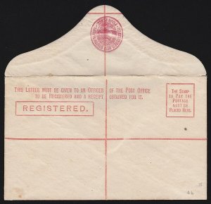 NEW SOUTH WALES Registered Envelope 1889 QV 4d, size 145x88mm. H&G C4b.