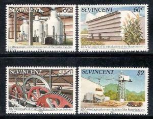 St. Vincent 1982 Sugar Industry Boiler Machinery Sugar Cane 4v MNH  # 1810