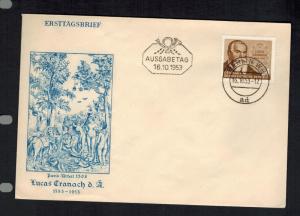 1953  East Germany DDR First Day Cover FDC Lucas Cranach