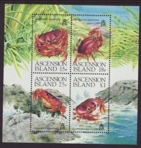 Ascension 467d Crabs Souvenir Sheet MNH VF