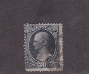 US 19th c #154 used 30c Banknote w/brown cancel; used SCV=$350.00 (110S)