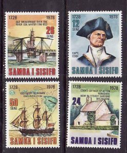 Samoa-Sc#474-7- id9- unused NH set-Capt. Cook-Ships-1978-