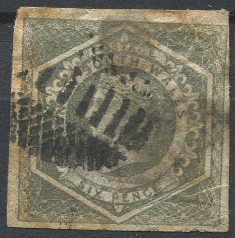 New South Wales Sc#29 Used, 6p gray,  (1854)