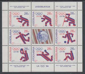 Yugoslavia 1704 Summer Olympics Souvenir Sheet MNH VF
