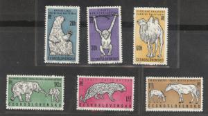 CZECHOSLOVAKIA Scott 1111-1116 MNH** 1962 Zoo animal set