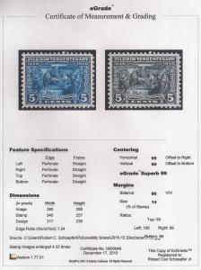 #550 Pilgrim Issue Stamp mint OG NH EGRADED SUPERB 99 XXF