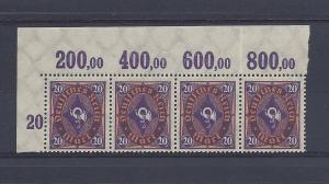Germany, 182, Post Horn Upper Left Strip(4),**MNH**