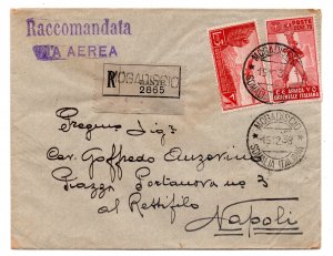 A.O.I. - Airmail 3 lire + Cent. 75 on rec. aerial