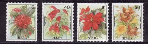 St. Kitts-Sc#219-22- id7-unsed NH set-Flowers-1988-