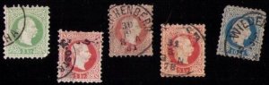 Austria Sc 35-37 Used EARLY Franz Josef  (Lot Of Five) F-VF