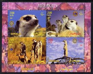 Somalia 2004 Meerkats perf sheetlet containing 4 values e...