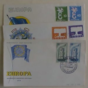 GERMANY FDC 1952/1958 EUROPA 1956-8 3 DIFF CAT 78 EURO (=$ 85.00)