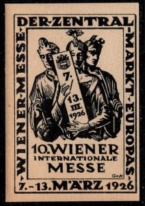 1926 Germany Poster Stamp International Vienna Fair Emporium March 7-13, 1926