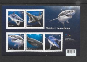 SHARKS - CANADA   NEW ISSUE  MNH