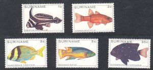 SURINAME - 1979 FISH / MARINE LIFE - 5V - MINT NH