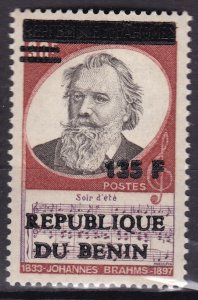 BENIN 1994 /5 573 135F € 85 JOHANNES BRAHMS MUSIC MUSIC OVERPRINT OVERLOAD MNH-