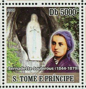 Virgin Lourdes Stamp Apparition Pope John Paul II Benedict XVI S/S MNH #3440-344