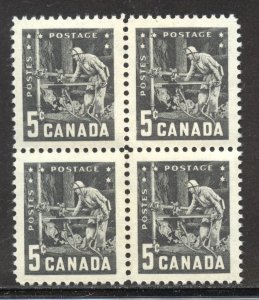 Canada Scott 373 MNHDG Block of 4 - 1957 Mining Industry Issue - SCV $1.20