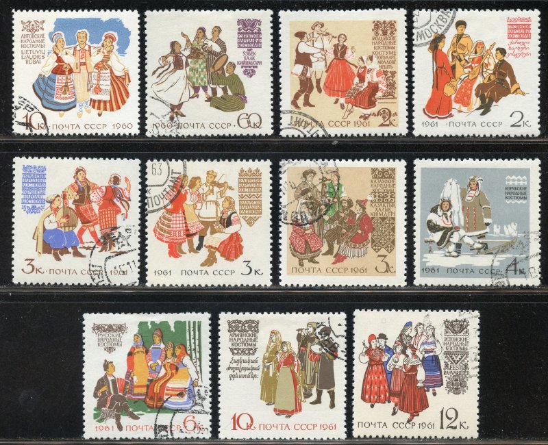 Russia Scott 2416-22, 2423-26 UF-VFHOG(CTO) Short Set-Costumes - SCV $2.60