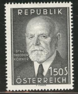Austria Osterreich Scott 614 MH* 1957 President Korner stamp