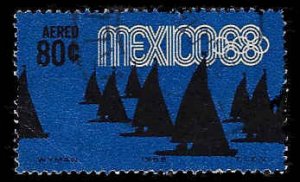 Mexico #C335 Used; 80c Sailing - Mexico City Olympic Games (1968)