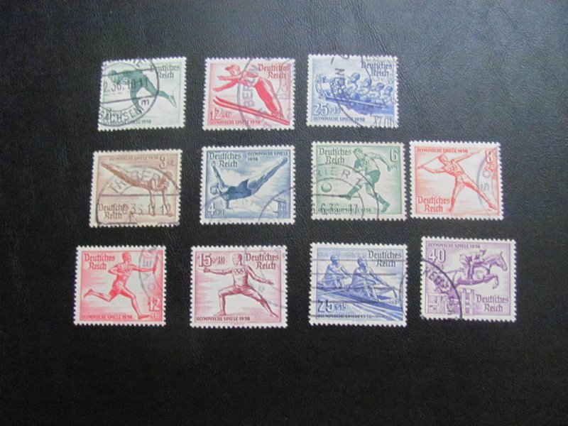 GERMANY 1936 USED SC# B79-89 BOTH OLYMPICS SET $30 (113)