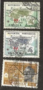 Angola 383 - 385, used,  1954,  (a618)