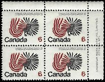 CANADA   #506 MNH UPPER RIGHT PLATE BLOCK (1)