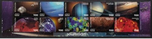 STAMP STATION PERTH Indonesia #2001 SOLAR SYSTEM / SPACE SE-TENANT 10V STRIP MNH