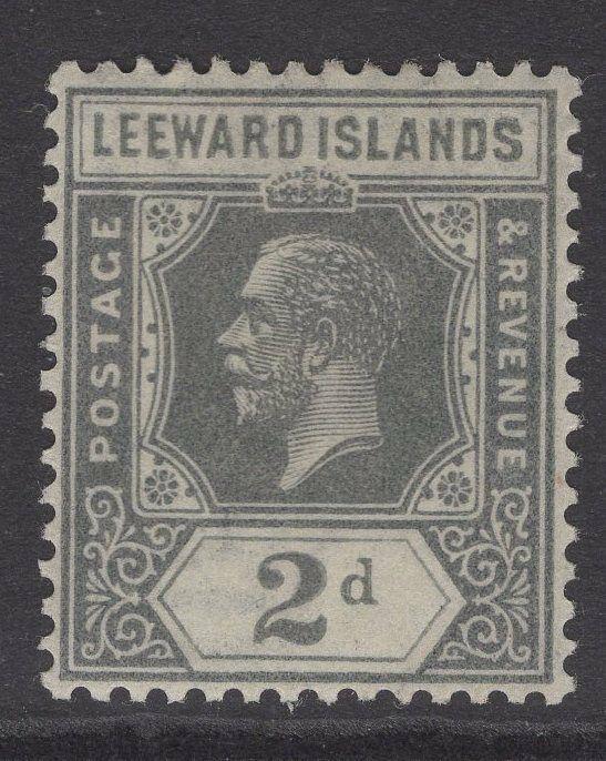 LEEWARD ISLANDS SG65 1922 2d SLATE-GREY MTD MINT