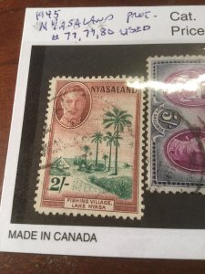 Nyasaland Protectorate Scott #77,79 & 80 Used High Values Catalog $31Low Price!